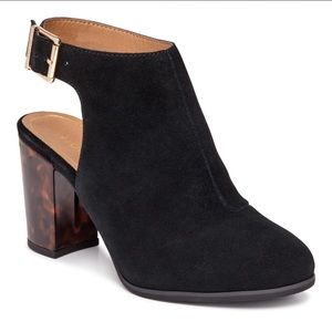 Vionic Lacey Black Open Heel Suede Shoe 8.5 Wide